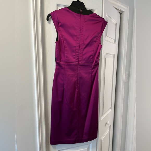 Fuchsia and black satin Le Chateau dress, purchased in 2012 Montreal. - Picture 2 of 3